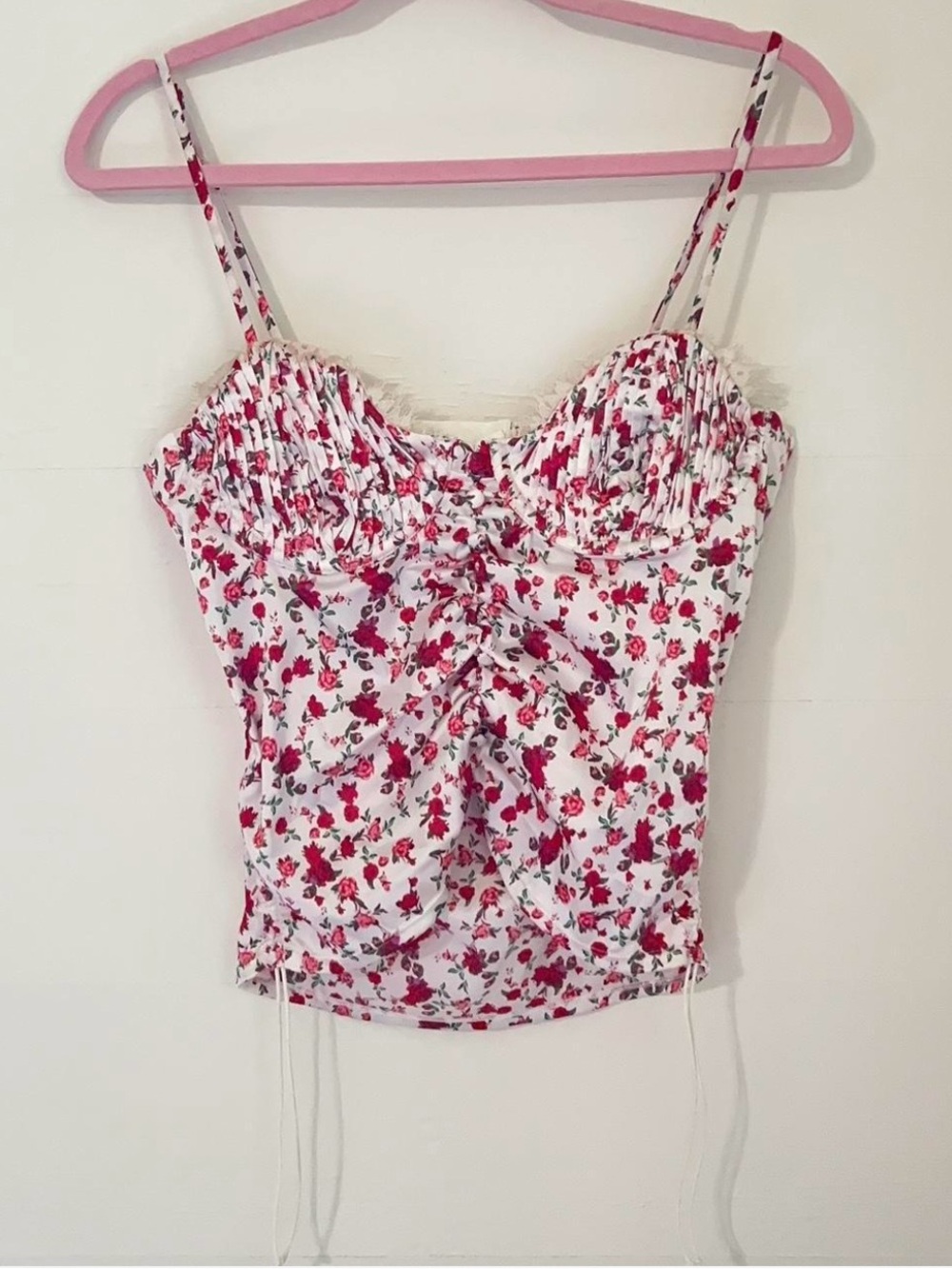 For Love & Lemons x Victorias Secret White Floral Bustier Top Women's Size Small